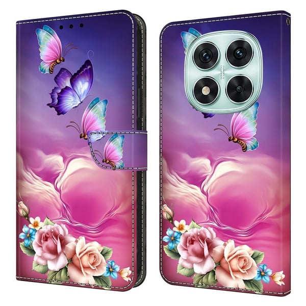 Xiaomi Redmi Note 14 Pro+ 5G lommebokveske med mønsterutskrift, stativ, flip-telefondeksel i lær - Blomster Sommerfugl Xiaomi Redmi Note 14 Pro+ 5G lommebokveske med mønsterutskrift, stativ, flip-telefondeksel i lær - Blomster Sommerfugl