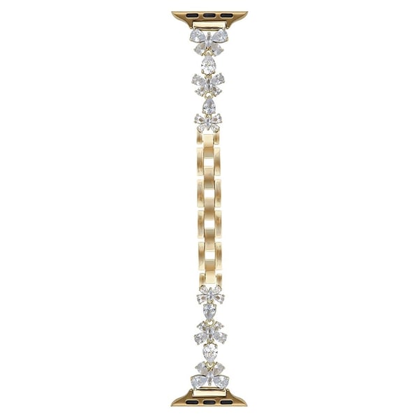 Kobberkjederem Apple Watch Series 49mm - 45mm - 44mm - 42mm Butterfly Zircon Decor Watch Band - Gull