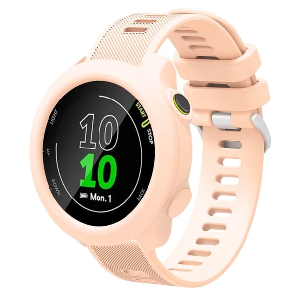 Garmin Forerunner 158 Silikon utskiftingsklokkearmbånd med beskyttelsesetui - Rosa