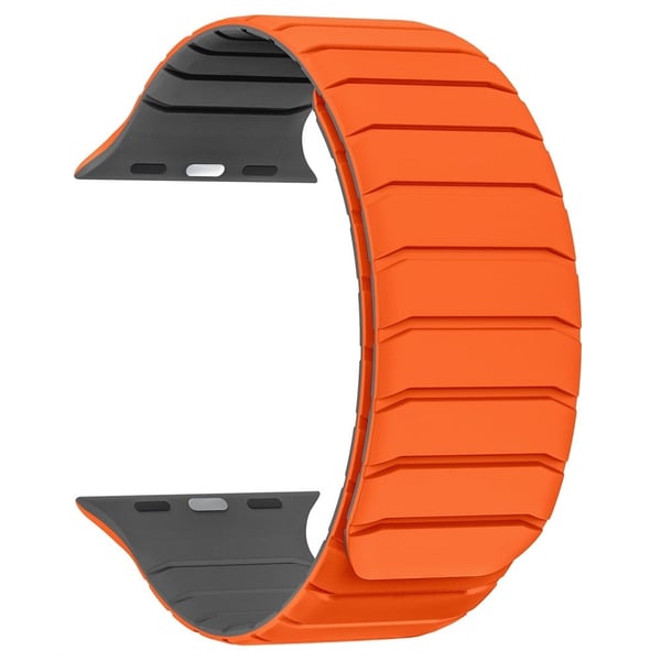 Armbånd til Apple Watch Series 49mm - 45mm - 44mm - 42mm Fluororubber håndleddsrem - Oransje / Grå