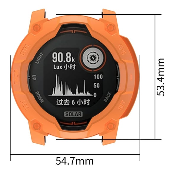 Garmin Instinct 3 Solar 45 mm fleksibelt klokkeveske med uthult, robust støtfangerdeksel - Oransje