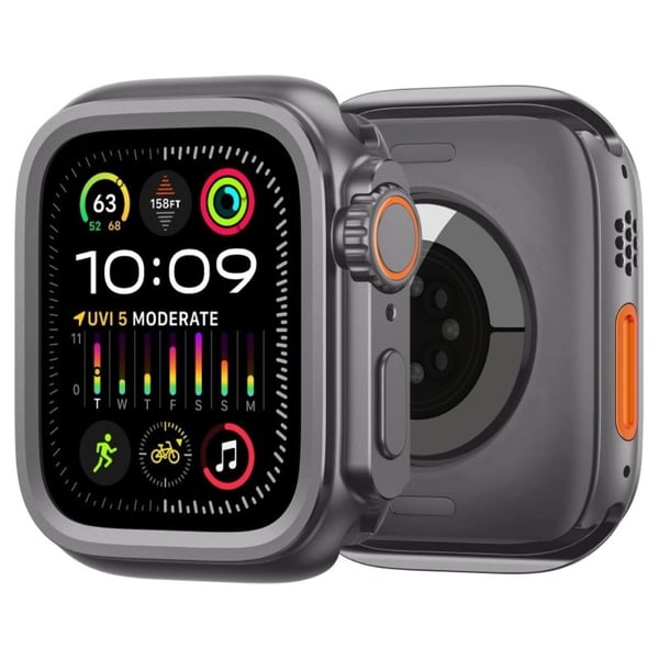 AMBAND Apple Watch Series 10 46 mm skyddsfodral med klockram i legering - Grå