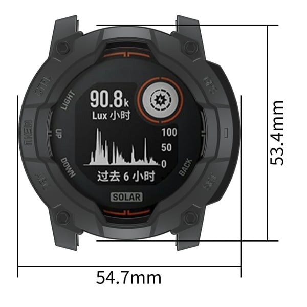 Garmin Instinct 3 Solar 45 mm fleksibelt klokkeveske med uthult, robust støtfangerdeksel - Svart