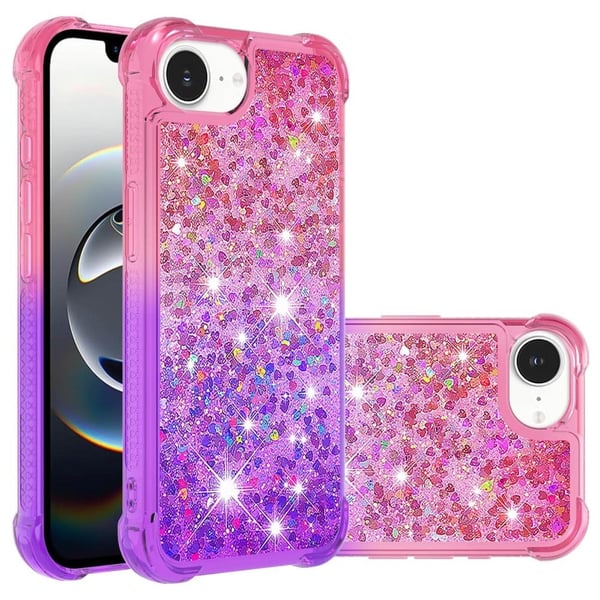 iPhone 16e Flexibelt fodral Gradient Quicksand Telefonens baksida - Rosa + Lila