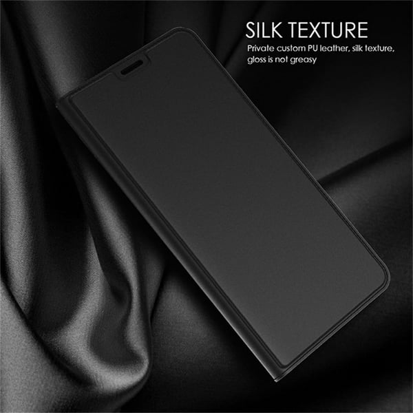Xiaomi 15 Ultra Case Vegansk lærdeksel med kortholderstativ - Svart