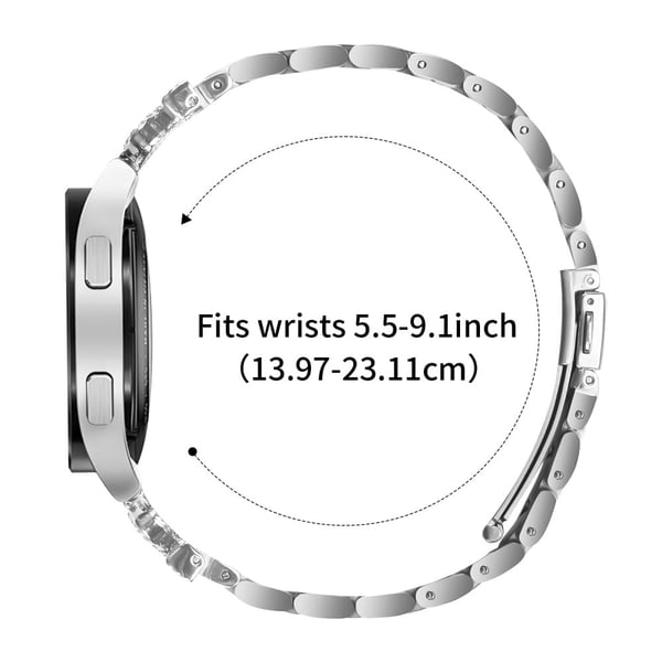 Coros Apex 42 mm rustfritt stålarmbånd med kroneform og rhinestone-dekor i sølv