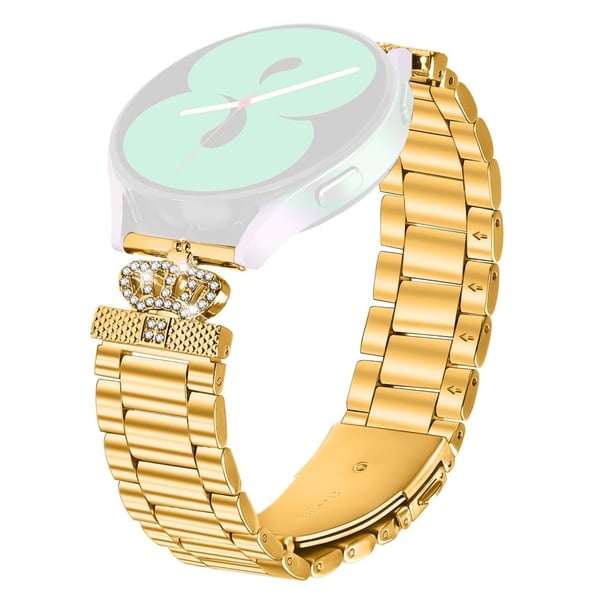 Gabb Watch 2 rustfritt stålrem med kroneform og rhinestone-dekor - Gull