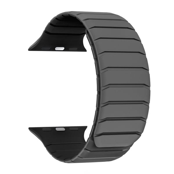 Klokkerem Apple Watch Series 41mm - 40mm - 38mmSilikon magnetisk rem - Grå / Svart