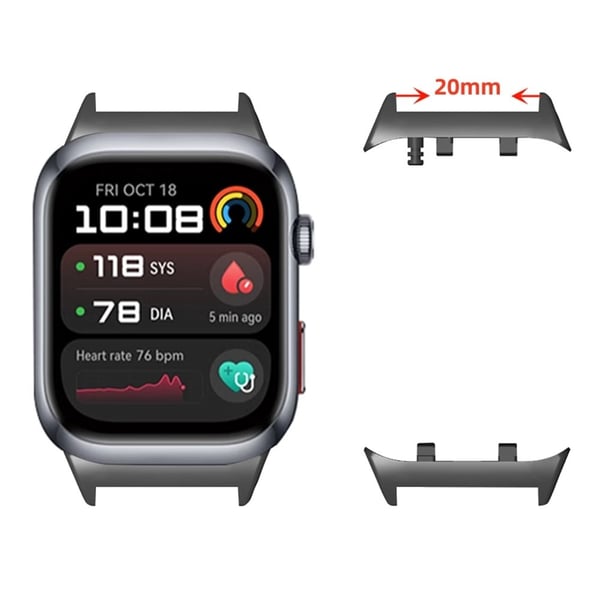 1 par Huawei Watch D2 Watchband Connectors 20 mm indre diameter metalladaptere (Bypass Air Pressure Detection Alert) - Sølv