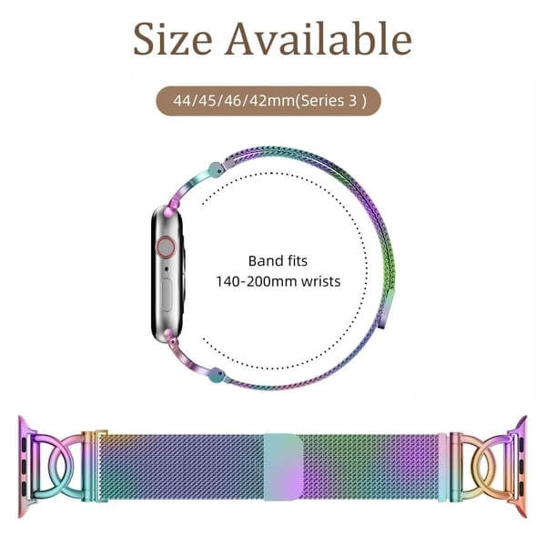 Armbånd Apple Watch Series 49mm - 45mm - 44mm - 42mm DC-formet magnetisk lås i rustfritt stål - Fargerik