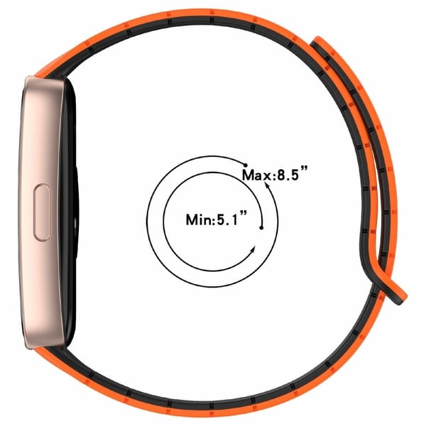 Silikonklokkebånd Huawei Band 10 / 9 / 8 Magnetisk tofarget erstatningsrem - Vinrød / Svart