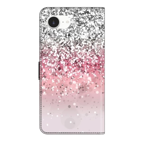 iPhone 16e-etui med magnetisk lås 3D-mønster Lærlommebok telefondeksel - Gradient