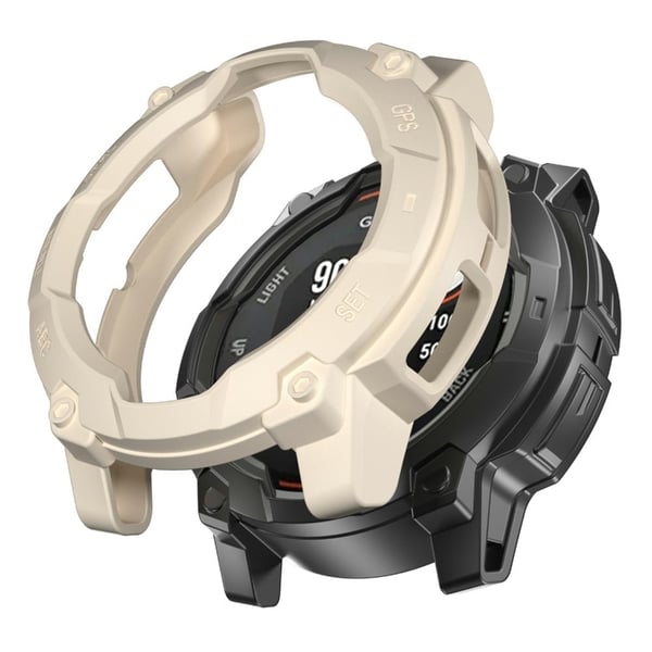 Garmin Instinct 3 Solar 45mm joustava katsella tapauksessa ontto ulos karu puskuri kansi - Starlight Garmin Instinct 3 Solar 45mm joustava katsella tapauksessa ontto ulos karu puskuri kansi - Starlight