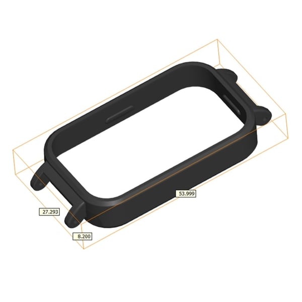 Xiaomi Redmi Band 3 / Smart Band 9 Active Watch Frame Watch Strap Bumpresistent Cover med 12 mm indvendigt adapterstik - Sort