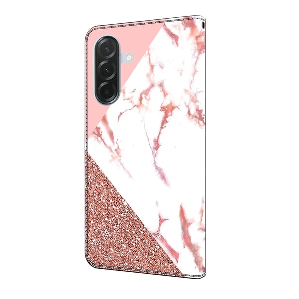 Samsung Galaxy A36 5G Plånboksfodral Mönster Tryck Stativ Läder Flip Telefonskal - Triangulär Marmor