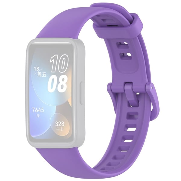 Silikonklokkerem Huawei Band 10 NFC / 10 / 9 NFC / 9 / 8 NFC / 8 Glanset erstatningsarmbånd - Lilla