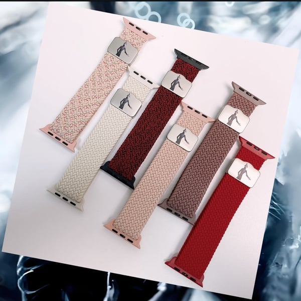 Klokkerem Apple Watch Series 49mm - 45mm - 44mm - 42mm Ne Zha UV-trykt nylonrem - Svart + Svart