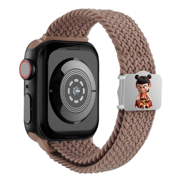 Klokkerem Apple Watch Series 49mm - 45mm - 44mm - 42mm Ne Zha UV-trykt nylonrem - Røykfarget Lilla / Røykfarget Lilla