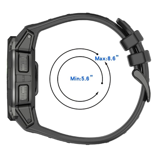 22 mm silikonrem Garmin Instinct 3 Solar / Instinct 3 AMOLED 45 mm erstatningsarmbånd - Svart