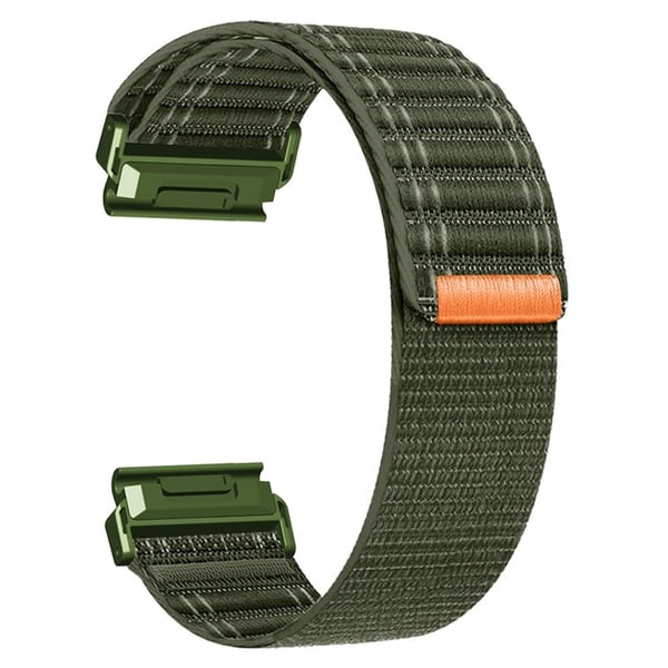 26 mm klokkearmbånd Garmin Fenix 8 51 mm / 7X / 6X / 5X Armbånd Titanium Nylon Loop Håndleddsrem - Militærgrønn