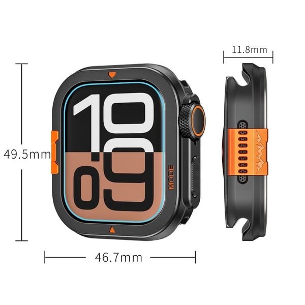 Apple Watch Series 10 46 mm beskyttelsesdeksel Fallsikkert metalldeksel + støtsikkert dekseletui - Titan