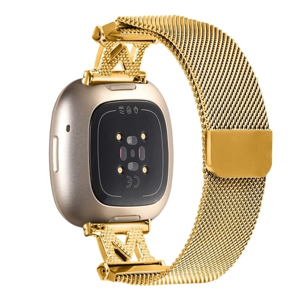 M-Type Milanese-armbånd Fitbit Versa 4 / Sense 2 Metallrem i rustfritt stål - Gull