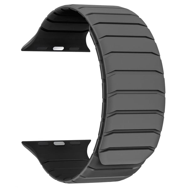 Urrem Apple Watch Series 41mm - 40mm - 38mmFluororubber håndledsrem - Grå / Sort