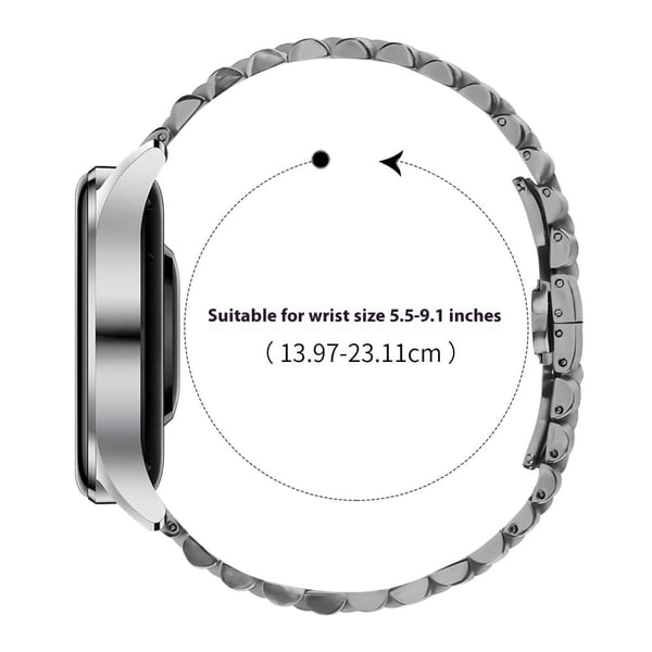 Samsung Galaxy Watch 46 mm armbånd med 5 perler i rustfritt stål med sommerfugllås - Titan