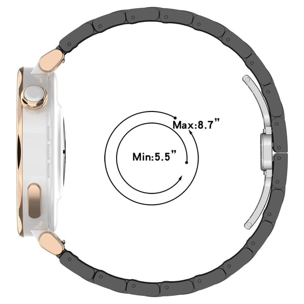 Huawei Watch GT 5 41 mm / GT 5 Pro 42 mm klokkerem keramikk + sinklegering - Sølv + Hvit