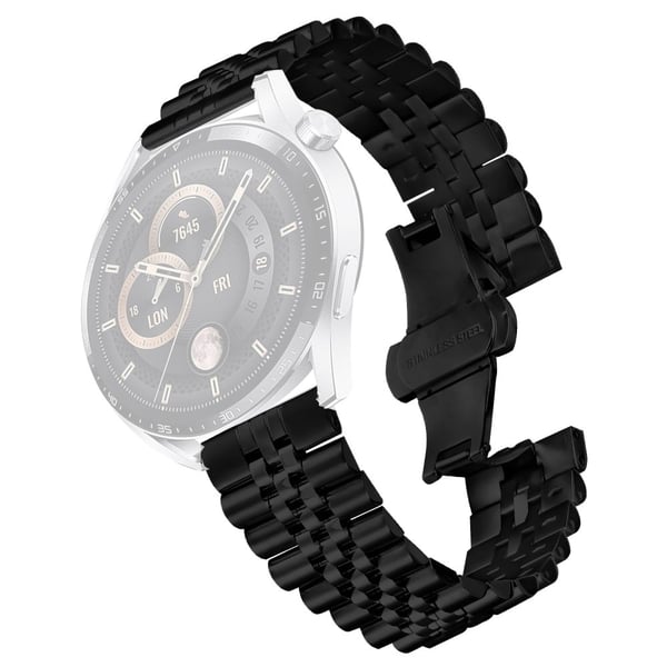 Huawei Watch GT 2e Armbånd med 5 perler i rustfritt stål med sommerfugllås - Svart