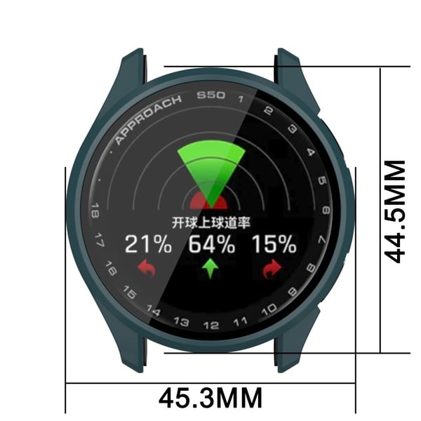 Garmin Approach S50-klokkeveske støtsikkert rammedeksel med skjermfilm i herdet glass - Elfenbenshvit