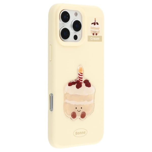 iPhone 16 Pro-etui med mønster, 2,0 mm fleksibelt telefonetui med 3D-tilbehør - Gul + Kake
