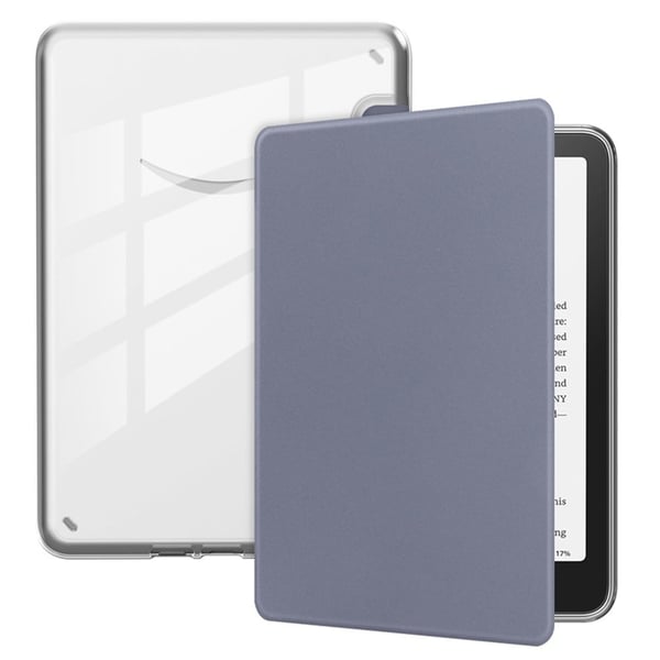 Amazon Kindle Paperwhite (2024) etui, anti-drop, vegansk læder og fleksibelt og akryl klart beskyttelsescover - Lilla Amazon Kindle Paperwhite (2024) etui, anti-drop, vegansk læder og fleksibelt og akryl klart beskyttelsescover - Lilla