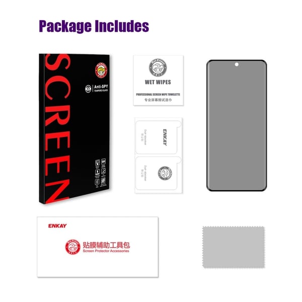 ENKAY HAT PRINCE Privacy Skærmbeskytter Xiaomi 15 Pro / 14 Pro / 14 Ultra 3D buet hærdet glas Anti-Spy Film