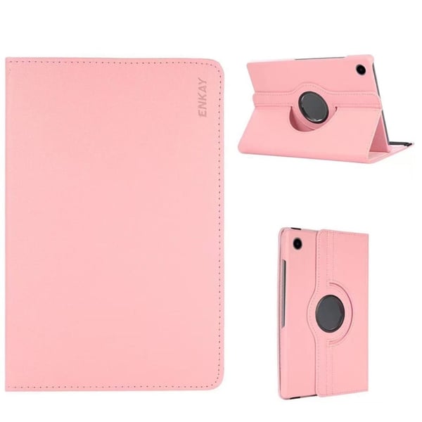 Samsung Galaxy Tab A9+ nettbrettveske ENKAY HAT PRINCE Litchi-tekstur vegansk lærdeksel med stativ - Rosa
