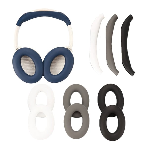 JZF-535 Hodetelefonbeskyttelsesetui Bose QuietComfort 45 / 35 / 25 / 15 Silikonetui Øreklokker Øretelefoner Tilbehør - Mørkeblå