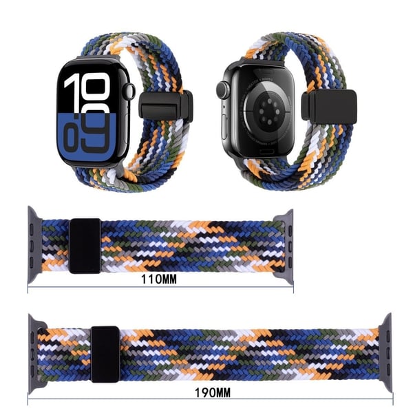 Armbånd Apple Watch Series 1-9 41 mm - 40 mm - 38 mm, magnetisk lås, justerbar nylonrem - Lyserosa