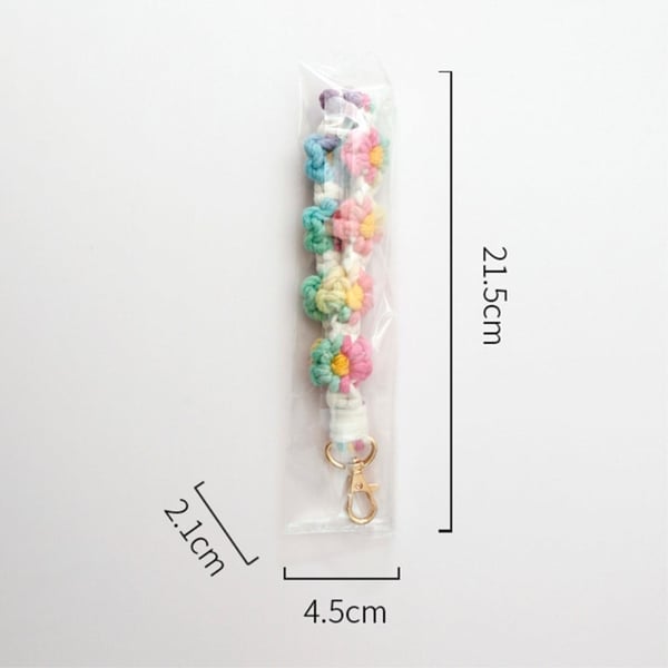 K68566 Boho Flower Phone Wrist Strap Phone Case Lanyard Pendant Decorations Handmade Keychain - Stil 3