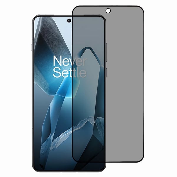 OnePlus 13 skjermbeskytter Anti-Spy 3D buet herdet glassfilm med lim på siden
