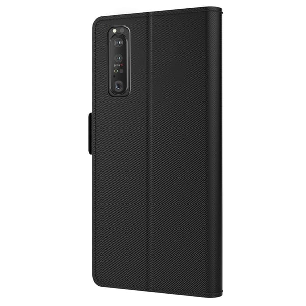 Phone Etui med Make-up Mirror og Slick Design til Sony Xperia 1 III - Svart