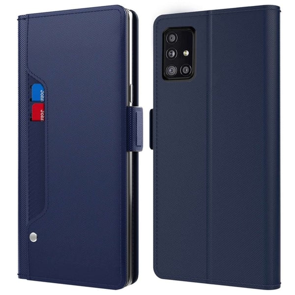 Phone Etui med Make-up Mirror og Slick Design til Samsung Galaxy A71 5G - Blå Phone Etui med Make-up Mirror og Slick Design til Samsung Galaxy A71 5G - Blå