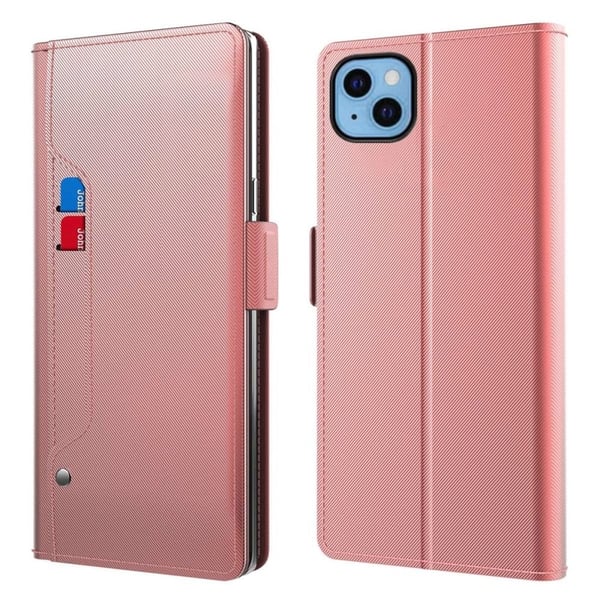 Phone Etui med Make-up Mirror og Slick Design til iPhone 13 - Rose Gull Phone Etui med Make-up Mirror og Slick Design til iPhone 13 - Rose Gull