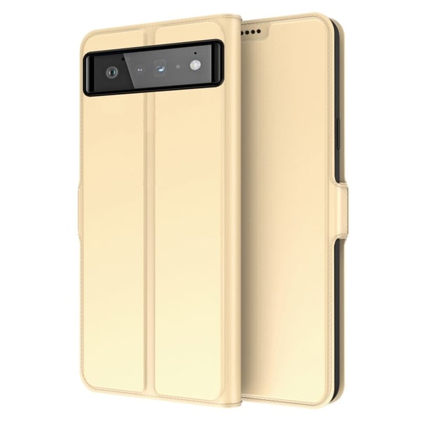 Glat og tyndt premium Google Pixel 6 Pro læderetui - Guld