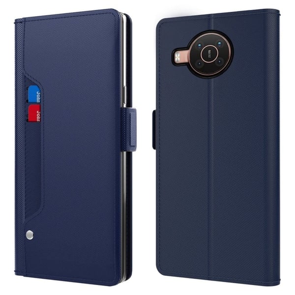 Phone Etui med Make-up Mirror og Slick Design til Nokia X20 - Blå