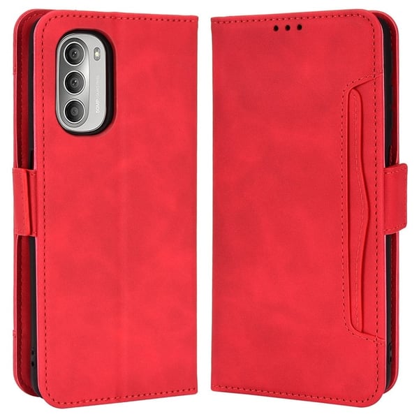 Stilig Læretui med Lommebok til Motorola Moto G51 5G - Rød