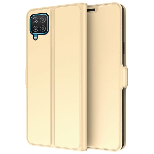 Sileä ja ohut premium-PU-nahkakotelo Samsung Galaxy A12 5G - Kulta Sileä ja ohut premium-PU-nahkakotelo Samsung Galaxy A12 5G - Kulta