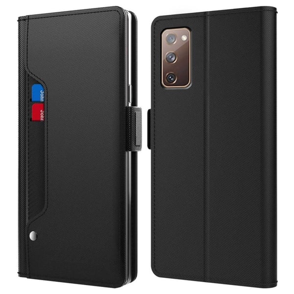 Phone Etui med Make-up Mirror og Slick Design til Samsung Galaxy S20 Fe 2022 / S20 Fe 5g / S20 Fe - Svart