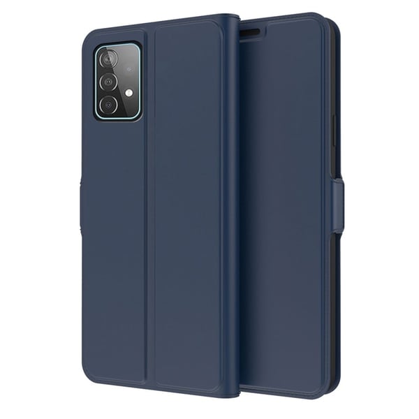 Sileä ja ohut premium-PU-nahkakotelo Samsung Galaxy A72 5G - Sininen