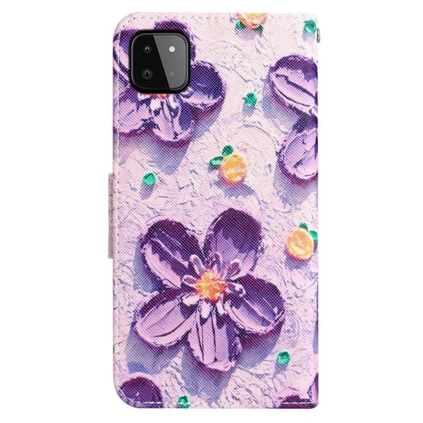 Wonderland Samsung Galaxy A22 5G Flippetui - Lilla Blomst