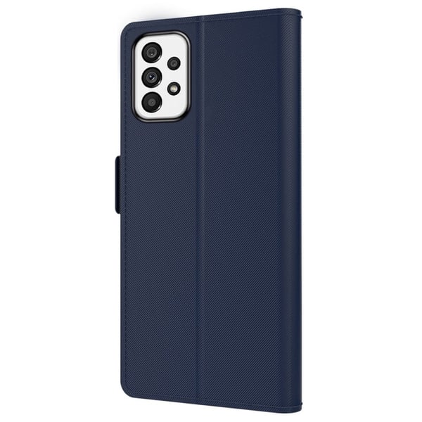 Phone Suojakotelo With Make-up Mirror And Slick Design For Samsung Galaxy A73 - Sininen